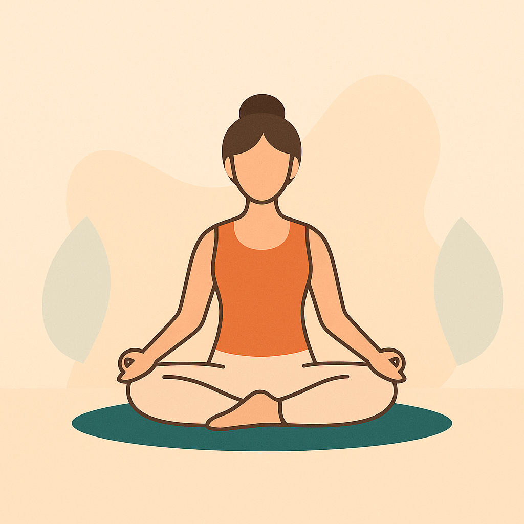 Illustratie van een vrouw in een yogahouding (Sukhasana)